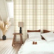 Papier peint intissé Tartan Touch beige ficelle - Tailor Made - Casadeco - MADE202051591
