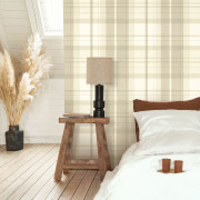 Papier peint intissé Tartan Touch beige ficelle - Tailor Made - Casadeco - MADE202051591