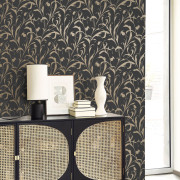 Papier peint intissé Opaline noir fusain - Elixir - Casadeco - EXIR202009277