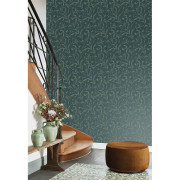 Papier peint intissé Opaline bleu paon - Elixir - Casadeco - EXIR202006730