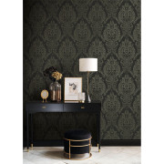 Papier peint intissé Quintessence noir fusain - Elixir - Casadeco - EXIR201999710