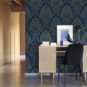 Papier peint intissé Quintessence bleu de Prusse - Elixir - Casadeco - EXIR201996982