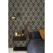 Papier peint intissé Hypnose noir fusain - Elixir - Casadeco - EXIR201989820