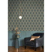 Papier peint intissé Hypnose bleu paon - Elixir - Casadeco - EXIR201986666