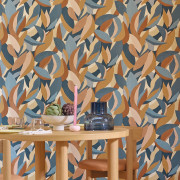 Papier peint vinyle sur intissé Euphyra terracotta bleu - Éléa - Caselio - ELEA107356023