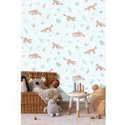 Papier peint intissé Renards vert bleu - Sweet Dreams - Ugépa - N06404