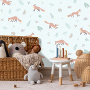 Papier peint intissé Renards vert bleu - Sweet Dreams - Ugépa - N06404