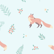 Papier peint intissé Renards vert bleu - Sweet Dreams - Ugépa - N06404