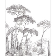 Panoramique intissé Forest of Pinea noir et blanc - 200X310cm - Moonlight 3 - Caselio - MNL3107290904