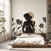 Panoramique intissé Moon Woman noir et blanc - 300X250cm - Moonlight 3 - Caselio - MNL3107240907