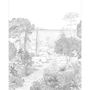 Panoramique intissé Southern Painting noir et blanc - 200X280cm - Moonlight 3 - Caselio - MNL3104710903