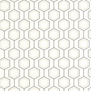 Papier peint vinyle sur intissé Hexaline noir blanc or - Moonlight 3 - Caselio - MNL3107130937