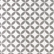 Sol PVC - Magali T91 carrelage rétro gris et blanc - Bingo - Essential - IVC - rouleau 2M
