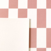 Sol PVC - Tarifa 514 damier rectangle graphique vieux rose - Primo - Essential - IVC - rouleau 2M