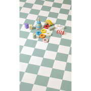 Sol PVC - York 526 damier diagonale vert céladon - Primo - Essential - IVC - rouleau 2M