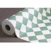 Sol PVC - York 526 damier diagonale vert céladon - Primo - Essential - IVC - rouleau 2M