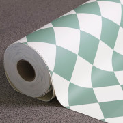 Sol PVC - York 526 damier diagonale vert céladon - Primo - Essential - IVC - rouleau 2M