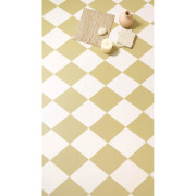 Sol PVC - York 554 damier diagonale jaune moutarde doux - Bingo - Essential - IVC - rouleau 2M