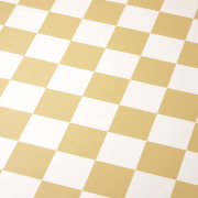 Sol PVC - York 554 damier diagonale jaune moutarde doux - Bingo - Essential - IVC - rouleau 2M