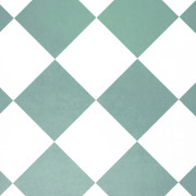 Sol PVC - York 526 damier diagonale vert céladon - Primo - Essential - IVC - rouleau 2M