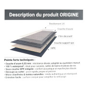 Dalle PVC clipsable sous-couche intégrée - Béton gris - Origine - Mildecor