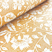 Papier peint intissé Œillet de Reine fleurs ocre et blanc - Libéron - Ugépa - 122022-02