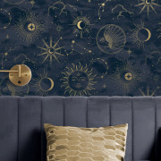 Papier peint intissé Mystic bleu navy or - Imagine - Lutèce - DL27587