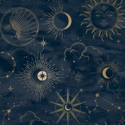 Papier peint intissé Mystic bleu navy or - Imagine - Lutèce - DL27587