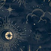 Papier peint intissé Mystic bleu navy or - Imagine - Lutèce - DL27587