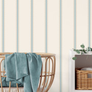 Papier peint intissé Bobbin Stripe bleu beige - Imagine - Lutèce - DL27578