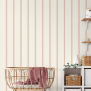 Papier peint intissé Bobbin Stripe rose beige - Imagine - Lutèce - DL27576