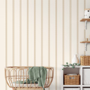 Papier peint intissé Bobbin Stripe taupe beige - Imagine - Lutèce - DL27575