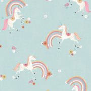 Papier peint intissé Rainbow Unicorn bleu - Imagine - Lutèce - DL27564