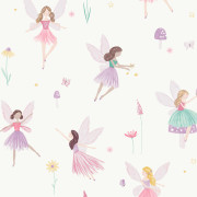 Papier peint intissé Fairy Friends rose et parme - Imagine - Lutèce - DL27563