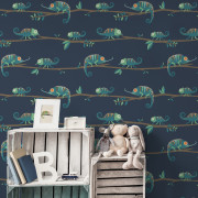 Papier peint intissé Famille Caméléon bleu - Imagine - Lutèce - DL27560