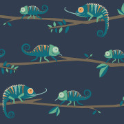 Papier peint intissé Famille Caméléon bleu - Imagine - Lutèce - DL27560