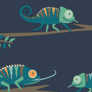 Papier peint intissé Famille Caméléon bleu - Imagine - Lutèce - DL27560