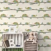 Papier peint intissé Famille Caméléon multicolore - Imagine - Lutèce - DL27559