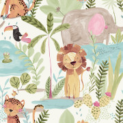Papier peint intissé In The Jungle multicolore - Imagine - Lutèce - DL27558