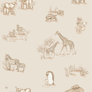 Papier peint intissé Safari Babies beige taupe - Imagine - Lutèce - DL27553
