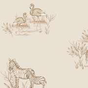 Papier peint intissé Safari Babies beige taupe - Imagine - Lutèce - DL27553