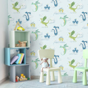 Papier peint intissé Magical Dragons bleu - Imagine - Lutèce - DL27550