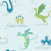 Papier peint intissé Magical Dragons bleu - Imagine - Lutèce - DL27550