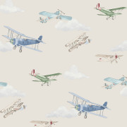 Papier peint intissé Aeroplanes beige - Imagine - Lutèce - DL27549