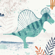 Papier peint intissé Prehistoric Dino bleu ocre - Imagine - Lutèce - DL27545