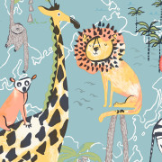 Papier peint intissé Animal Safari bleu - Imagine - Lutèce - DL27541