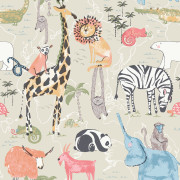 Papier peint intissé Animal Safari beige - Imagine - Lutèce - DL27540