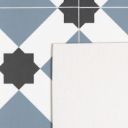 Sol PVC - Estrella T76 Carreaux de ciment bleu pastel - Atento IVC - rouleau 2M