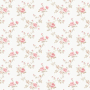Papier peint vinyle sur intissé Tressage de Fleurs rose blanc - Miniatures - Lutèce - G67897