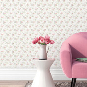 Papier peint vinyle sur intissé Tressage de Fleurs rose - Miniatures - Lutèce - G67896